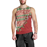 Fiji Marau na Kerisimasi Men Tank Top Red Tagimoucia Tapa Masi Tribal LT9 - Polynesian Pride