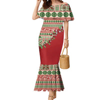 Fiji Marau na Kerisimasi Mermaid Dress Red Tagimoucia Tapa Masi Tribal LT9 Women Red - Polynesian Pride