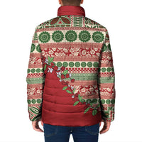 Fiji Marau na Kerisimasi Padded Jacket Red Tagimoucia Tapa Masi Tribal - Polynesian Pride