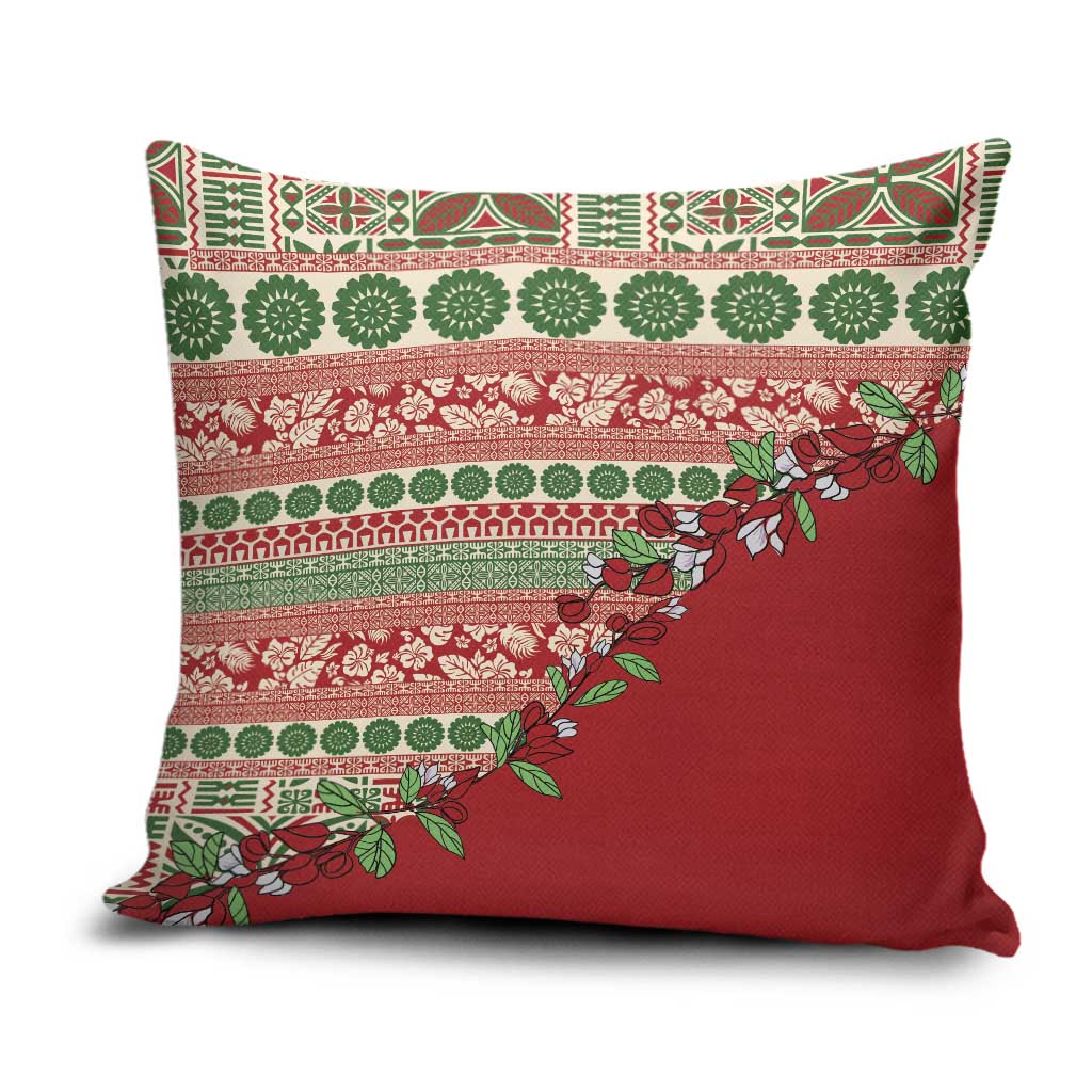 Fiji Marau na Kerisimasi Pillow Cover Red Tagimoucia Tapa Masi Tribal LT9 Red - Polynesian Pride