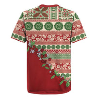 Fiji Marau na Kerisimasi Rugby Jersey Red Tagimoucia Tapa Masi Tribal LT9 - Polynesian Pride