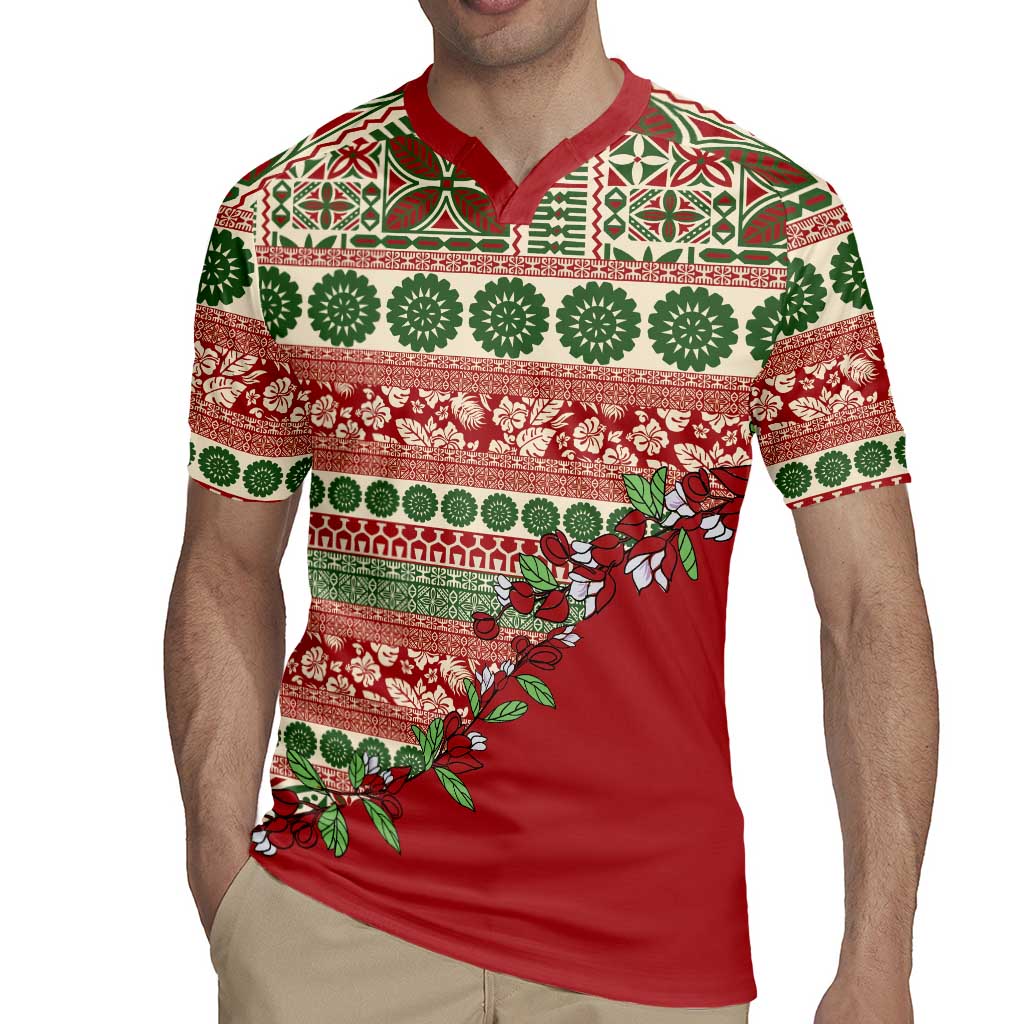 Fiji Marau na Kerisimasi Rugby Jersey Red Tagimoucia Tapa Masi Tribal LT9 - Polynesian Pride