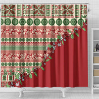 Fiji Marau na Kerisimasi Shower Curtain Red Tagimoucia Tapa Masi Tribal LT9 - Polynesian Pride