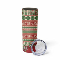 Fiji Marau na Kerisimasi Skinny Tumbler Red Tagimoucia Tapa Masi Tribal LT9 - Polynesian Pride