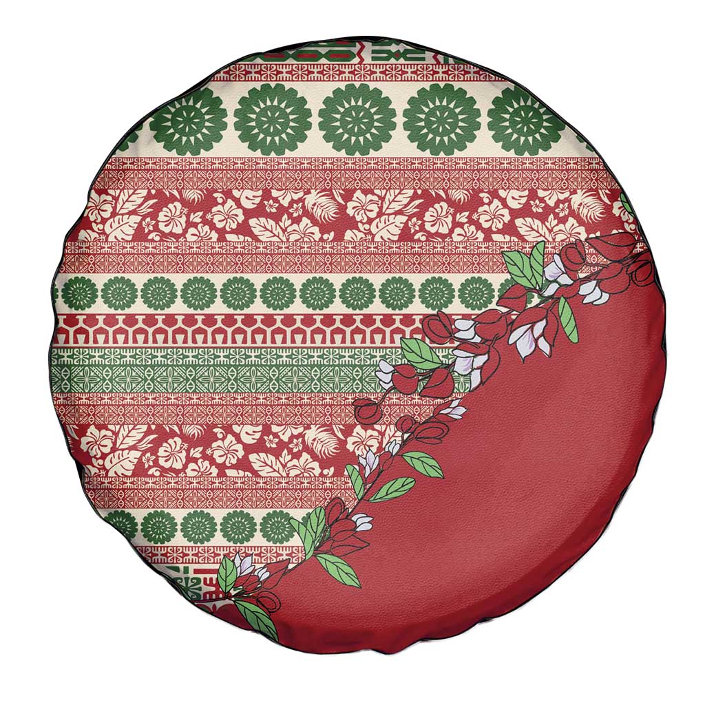 Fiji Marau na Kerisimasi Spare Tire Cover Red Tagimoucia Tapa Masi Tribal LT9 - Polynesian Pride
