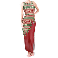 Fiji Marau na Kerisimasi Tank Maxi Dress Red Tagimoucia Tapa Masi Tribal LT9 Women Red - Polynesian Pride