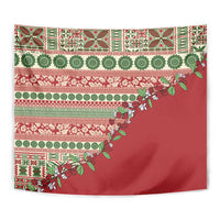 Fiji Marau na Kerisimasi Tapestry Red Tagimoucia Tapa Masi Tribal - Polynesian Pride