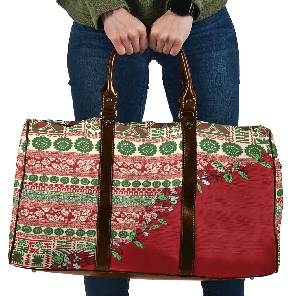 Fiji Marau na Kerisimasi Travel Bag Red Tagimoucia Tapa Masi Tribal LT9 Red - Polynesian Pride