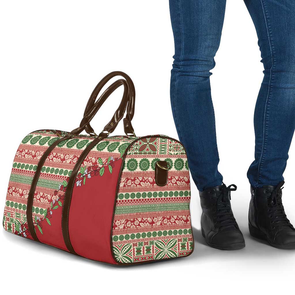 Fiji Marau na Kerisimasi Travel Bag Red Tagimoucia Tapa Masi Tribal LT9 - Polynesian Pride