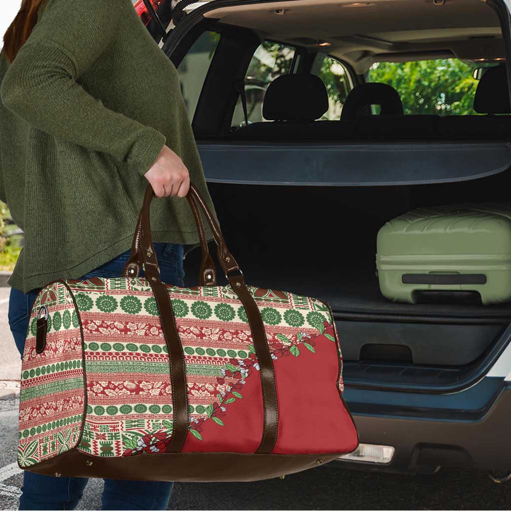 Fiji Marau na Kerisimasi Travel Bag Red Tagimoucia Tapa Masi Tribal LT9 - Polynesian Pride
