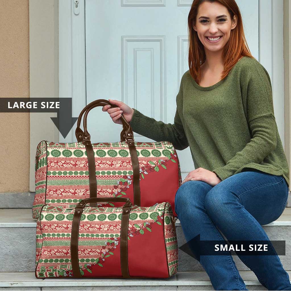 Fiji Marau na Kerisimasi Travel Bag Red Tagimoucia Tapa Masi Tribal LT9 - Polynesian Pride