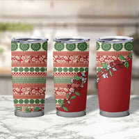 Fiji Marau na Kerisimasi Tumbler Cup Red Tagimoucia Tapa Masi Tribal LT9 - Polynesian Pride