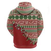 Fiji Marau na Kerisimasi Zip Hoodie Red Tagimoucia Tapa Masi Tribal LT9 - Polynesian Pride