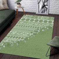 Fiji Marau na Kerisimasi Area Rug Sage Green Tagimoucia Tapa Masi Tribal LT9 Green - Polynesian Pride