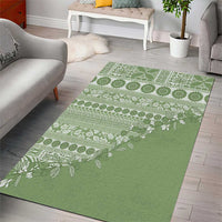 Fiji Marau na Kerisimasi Area Rug Sage Green Tagimoucia Tapa Masi Tribal LT9 - Polynesian Pride