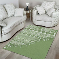 Fiji Marau na Kerisimasi Area Rug Sage Green Tagimoucia Tapa Masi Tribal LT9 - Polynesian Pride