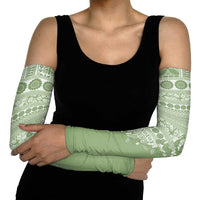 Fiji Marau na Kerisimasi Arm Sleeves Sage Green Tagimoucia Tapa Masi Tribal LT9 - Polynesian Pride