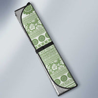 Fiji Marau na Kerisimasi Auto Sun Shade Sage Green Tagimoucia Tapa Masi Tribal LT9 - Polynesian Pride