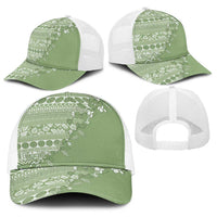Fiji Marau na Kerisimasi Baseball Net Cap Sage Green Tagimoucia Tapa Masi Tribal - Polynesian Pride