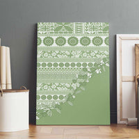 Fiji Marau na Kerisimasi Canvas Wall Art Sage Green Tagimoucia Tapa Masi Tribal LT9 - Polynesian Pride