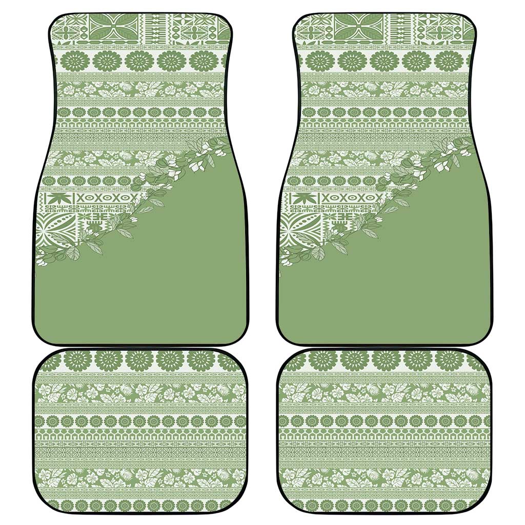 Fiji Marau na Kerisimasi Car Mats Sage Green Tagimoucia Tapa Masi Tribal LT9 - Polynesian Pride