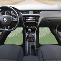 Fiji Marau na Kerisimasi Car Mats Sage Green Tagimoucia Tapa Masi Tribal LT9 Set 2pcs - Front Green - Polynesian Pride