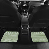 Fiji Marau na Kerisimasi Car Mats Sage Green Tagimoucia Tapa Masi Tribal LT9 Set 2pcs - Back Green - Polynesian Pride