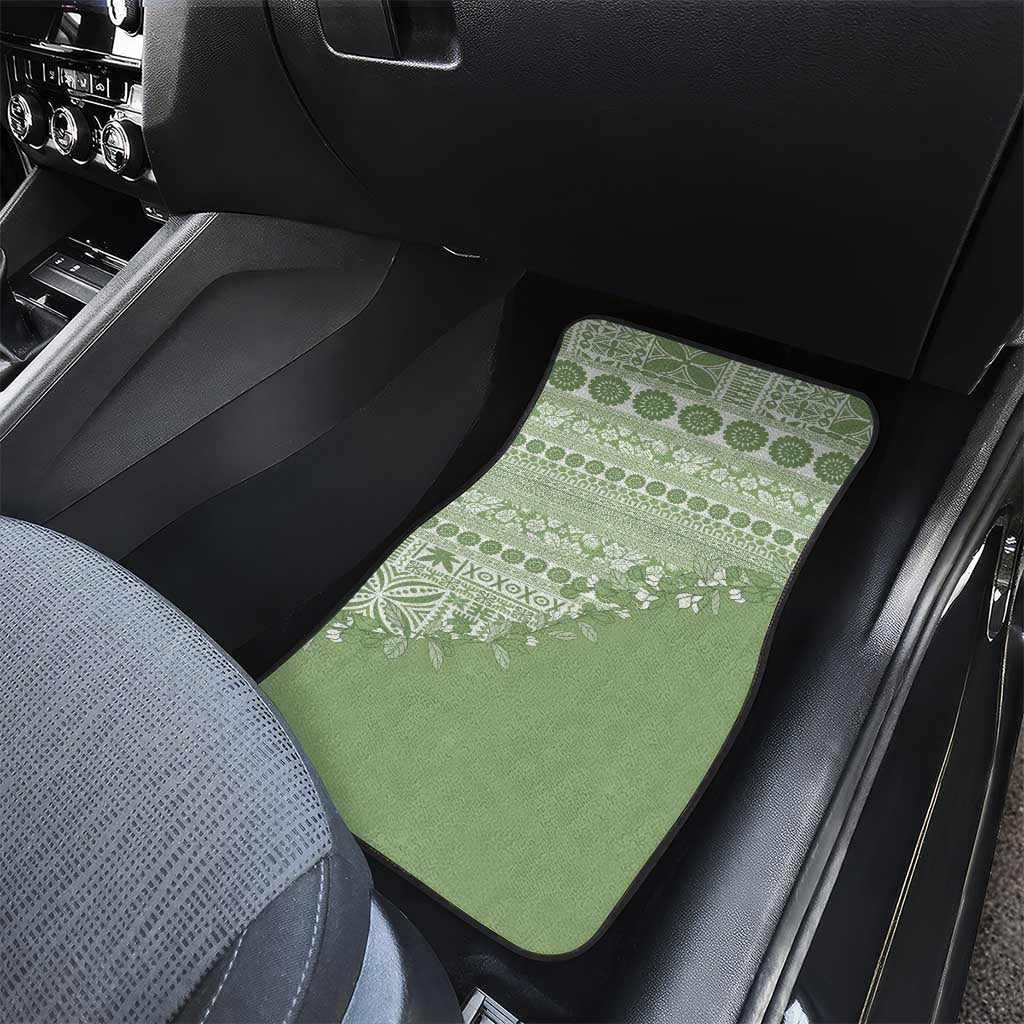 Fiji Marau na Kerisimasi Car Mats Sage Green Tagimoucia Tapa Masi Tribal LT9 - Polynesian Pride