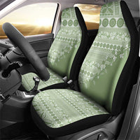 Fiji Marau na Kerisimasi Car Seat Cover Sage Green Tagimoucia Tapa Masi Tribal LT9 - Polynesian Pride