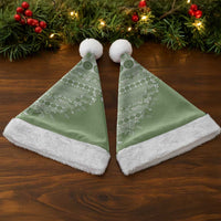 Fiji Marau na Kerisimasi Christmas Santa Hat Sage Green Tagimoucia Tapa Masi Tribal LT9 - Polynesian Pride