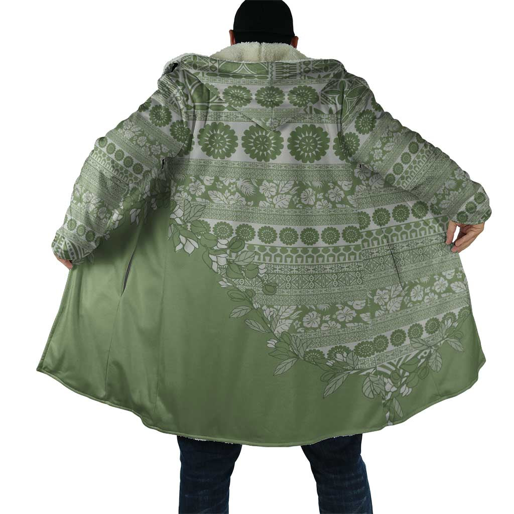 Fiji Marau na Kerisimasi Cloak Sage Green Tagimoucia Tapa Masi Tribal LT9 - Polynesian Pride
