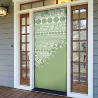 Fiji Marau na Kerisimasi Door Cover Sage Green Tagimoucia Tapa Masi Tribal LT9 - Polynesian Pride