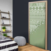 Fiji Marau na Kerisimasi Door Cover Sage Green Tagimoucia Tapa Masi Tribal LT9 - Polynesian Pride