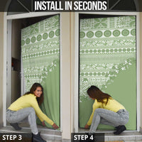 Fiji Marau na Kerisimasi Door Cover Sage Green Tagimoucia Tapa Masi Tribal LT9 - Polynesian Pride