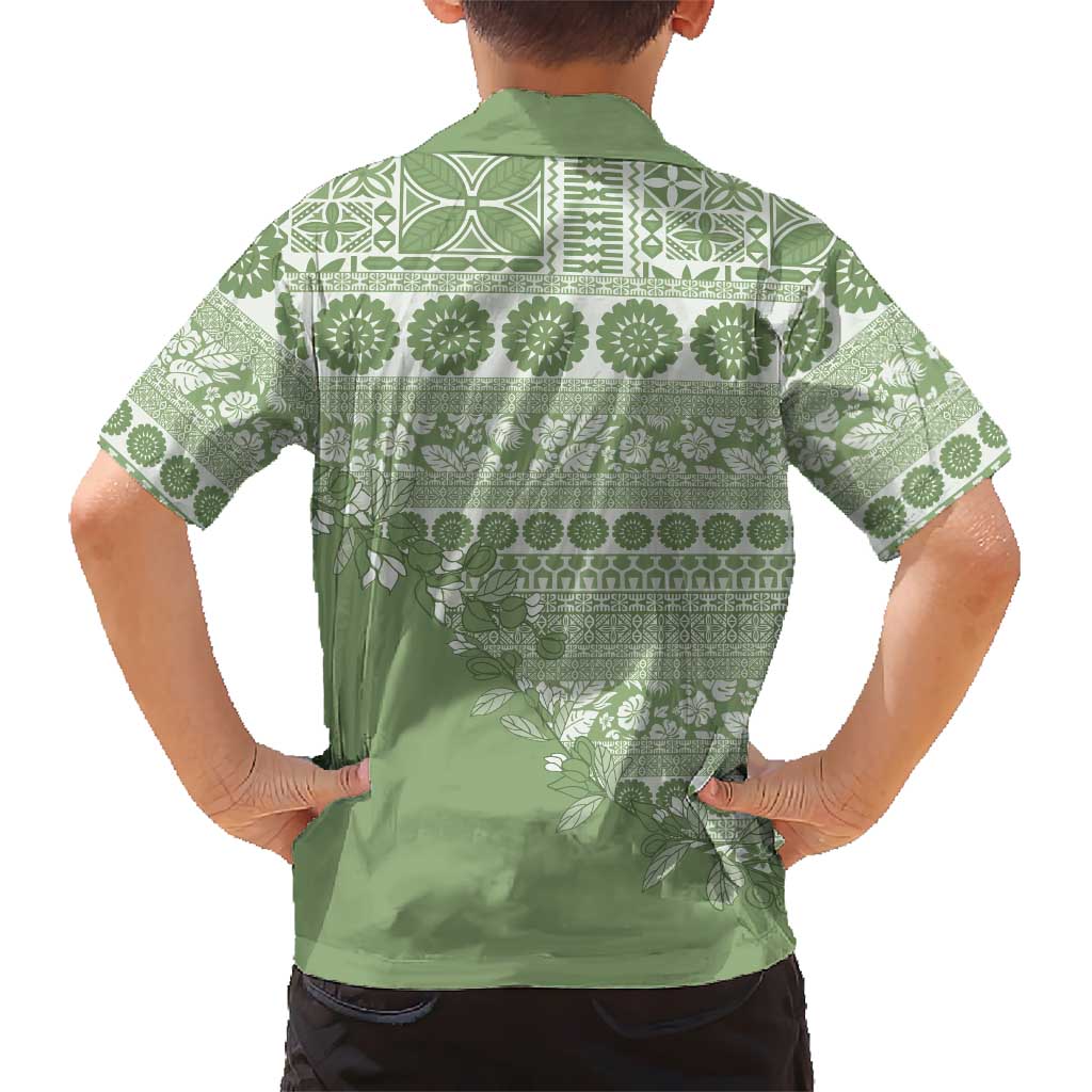 Fiji Marau na Kerisimasi Hawaiian Shirt Sage Green Tagimoucia Tapa Masi Tribal LT9 - Polynesian Pride