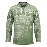 Fiji Marau na Kerisimasi Hockey Jersey Sage Green Tagimoucia Tapa Masi Tribal LT9 Unisex Green - Polynesian Pride