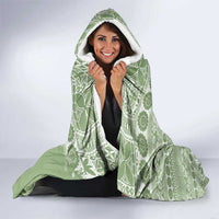 Fiji Marau na Kerisimasi Hooded Blanket Sage Green Tagimoucia Tapa Masi Tribal LT9 - Polynesian Pride