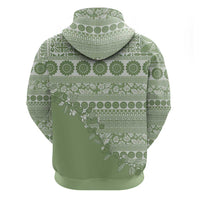 Fiji Marau na Kerisimasi Hoodie Sage Green Tagimoucia Tapa Masi Tribal LT9 - Polynesian Pride