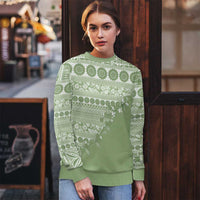 Fiji Marau na Kerisimasi Ugly Christmas Sweater Sage Green Tagimoucia Tapa Masi Tribal LT9 - Polynesian Pride