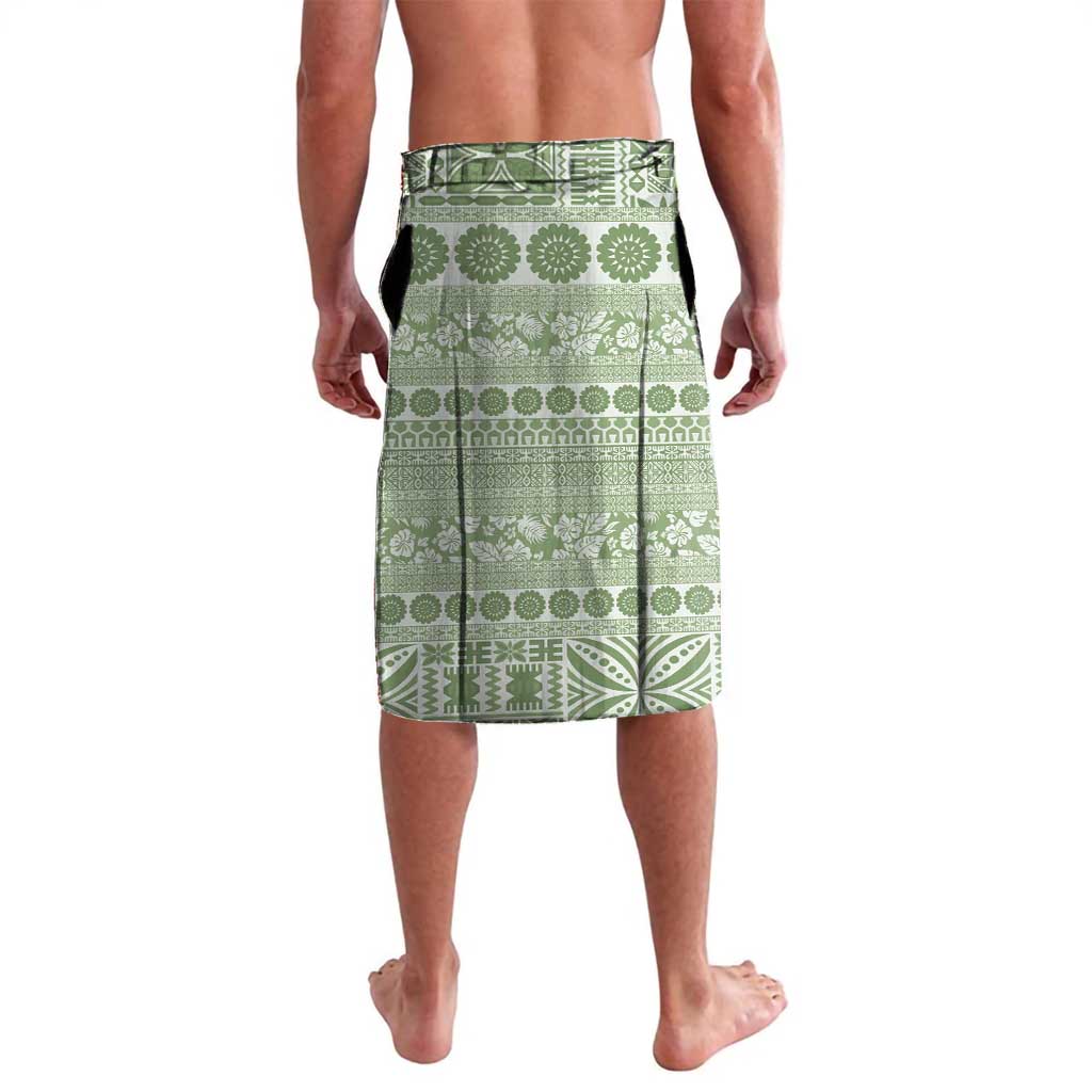 Fiji Marau na Kerisimasi Lavalava Sage Green Tagimoucia Tapa Masi Tribal LT9 - Polynesian Pride