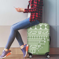 Fiji Marau na Kerisimasi Luggage Cover Sage Green Tagimoucia Tapa Masi Tribal LT9 - Polynesian Pride