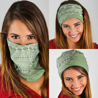 Fiji Marau na Kerisimasi Neck Gaiter Sage Green Tagimoucia Tapa Masi Tribal LT9 - Polynesian Pride