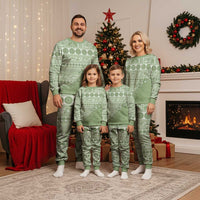 Fiji Marau na Kerisimasi Christmas Pajama Set Sage Green Tagimoucia Tapa Masi Tribal LT9 - Polynesian Pride