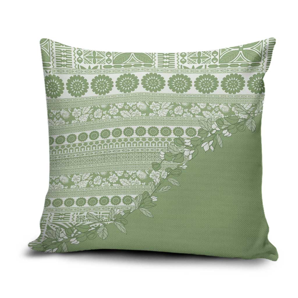 Fiji Marau na Kerisimasi Pillow Cover Sage Green Tagimoucia Tapa Masi Tribal LT9 Green - Polynesian Pride