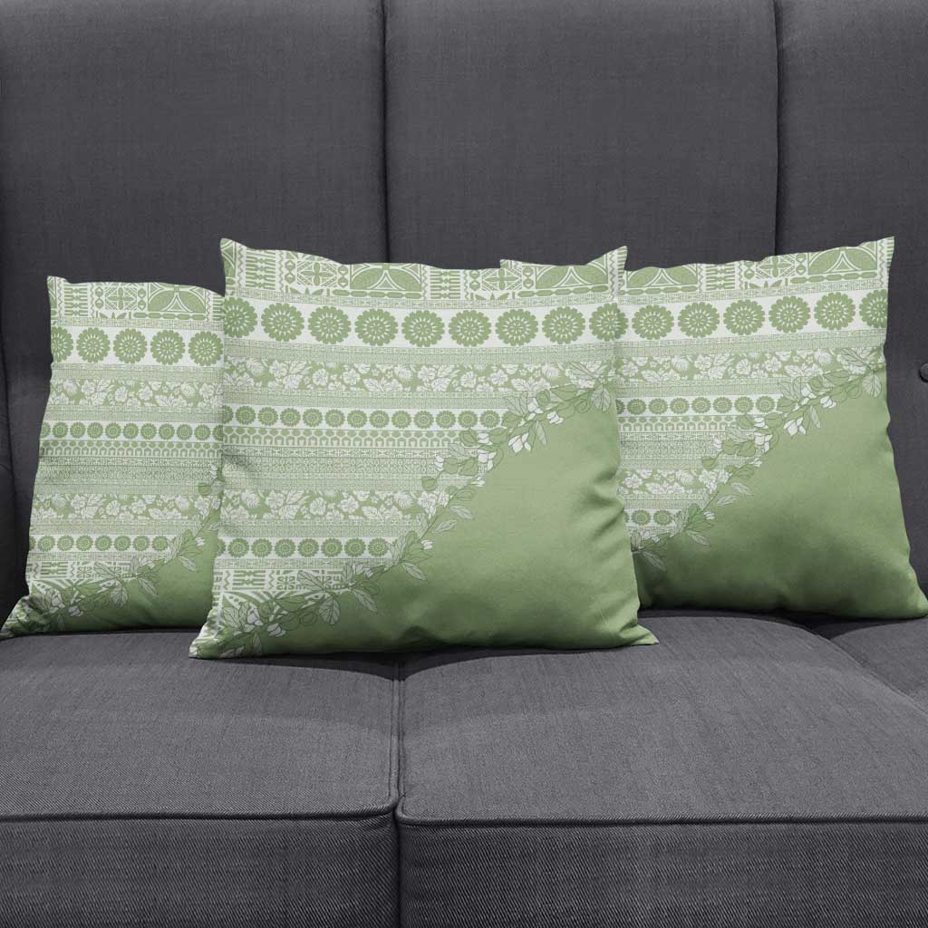 Fiji Marau na Kerisimasi Pillow Cover Sage Green Tagimoucia Tapa Masi Tribal LT9 - Polynesian Pride