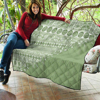 Fiji Marau na Kerisimasi Quilt Sage Green Tagimoucia Tapa Masi Tribal LT9 - Polynesian Pride