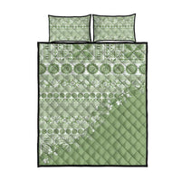 Fiji Marau na Kerisimasi Quilt Bed Set Sage Green Tagimoucia Tapa Masi Tribal LT9 - Polynesian Pride