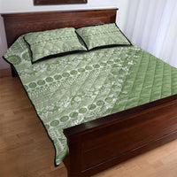 Fiji Marau na Kerisimasi Quilt Bed Set Sage Green Tagimoucia Tapa Masi Tribal LT9 - Polynesian Pride