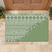 Fiji Marau na Kerisimasi Rubber Doormat Sage Green Tagimoucia Tapa Masi Tribal LT9 Green - Polynesian Pride