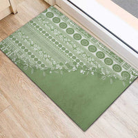 Fiji Marau na Kerisimasi Rubber Doormat Sage Green Tagimoucia Tapa Masi Tribal LT9 - Polynesian Pride